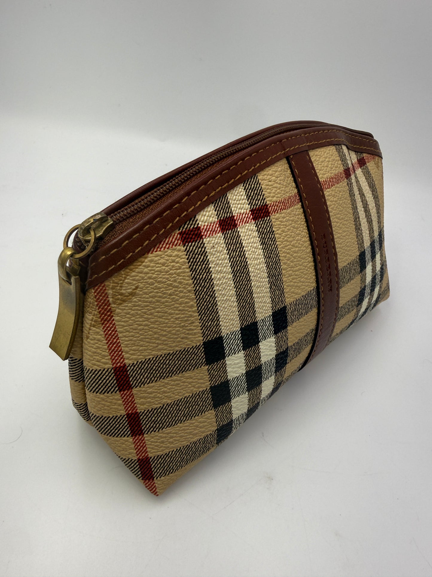 Burberry Coated Canvas Novacheck Cosmetics Pouch