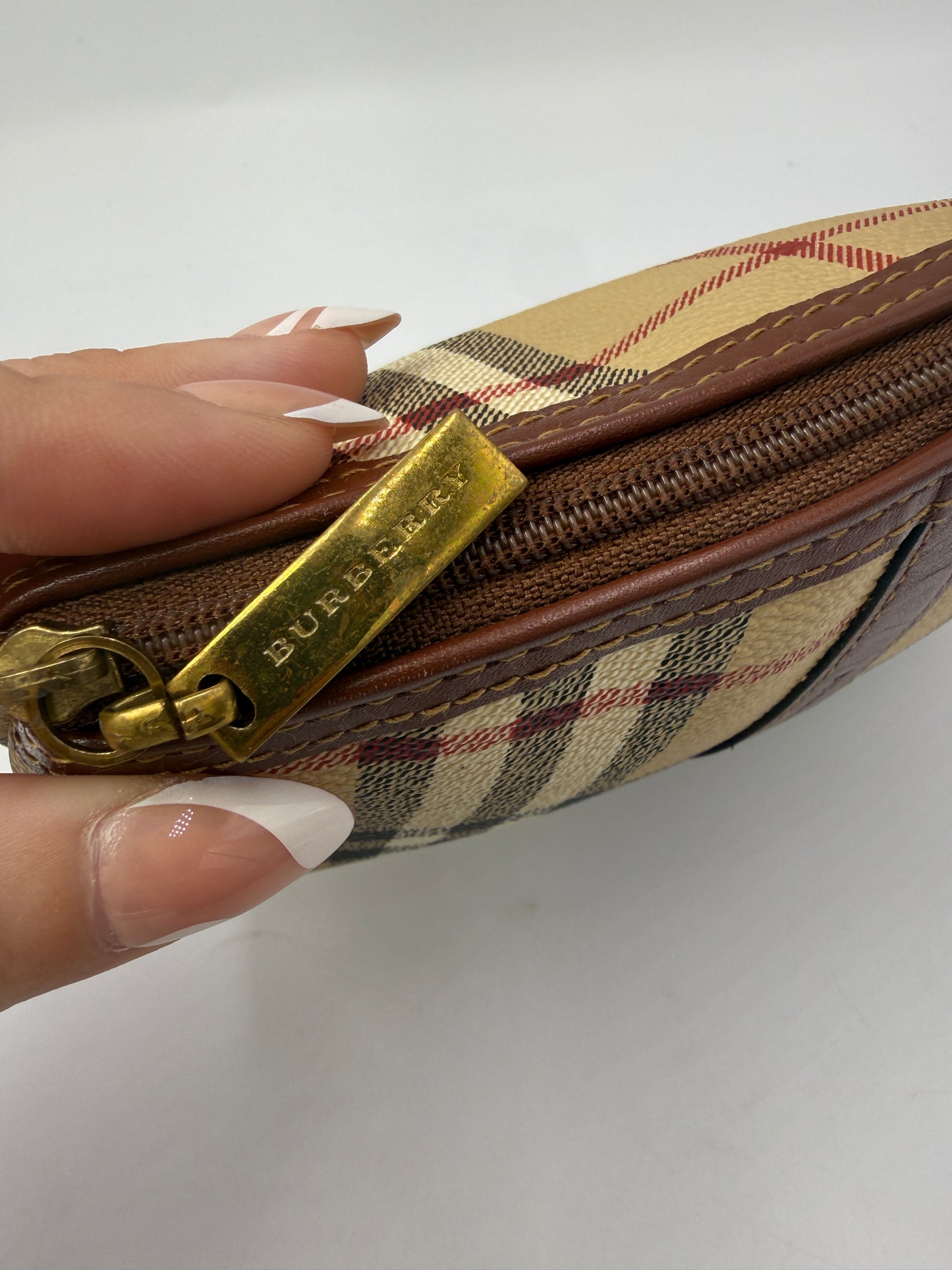 Burberry Coated Canvas Novacheck Cosmetics Pouch
