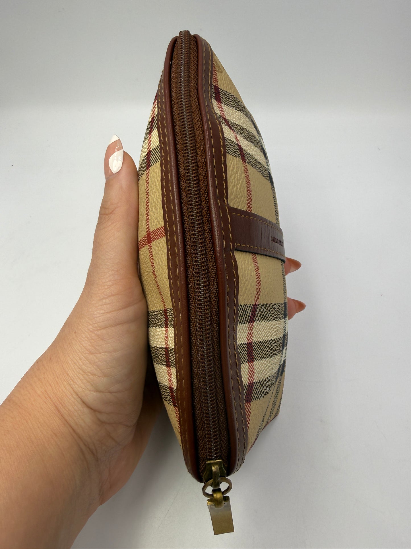 Burberry Coated Canvas Novacheck Cosmetics Pouch