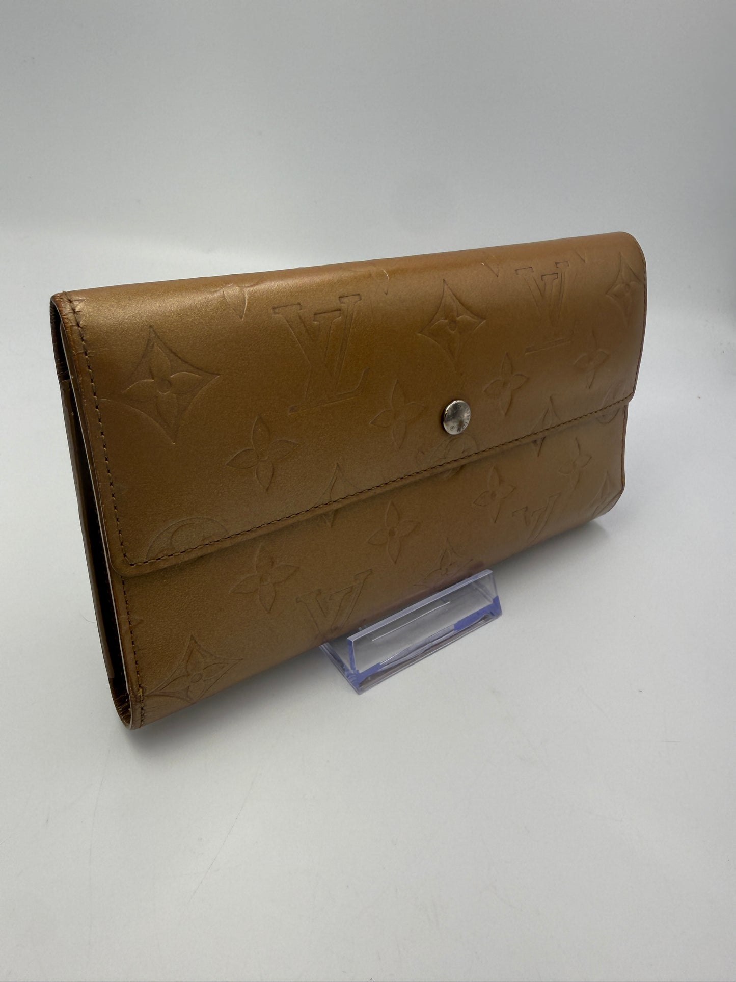 Louis Vuitton Matte Gold Vernis International Wallet TH1098