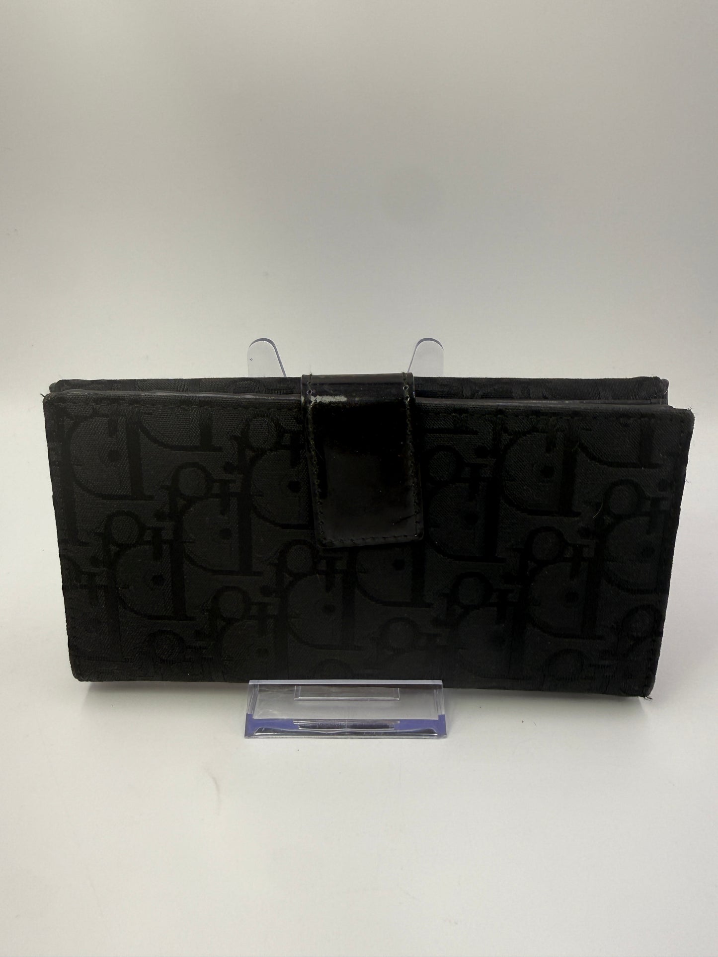 Christian Dior Black Trotter Saddle Long Wallet