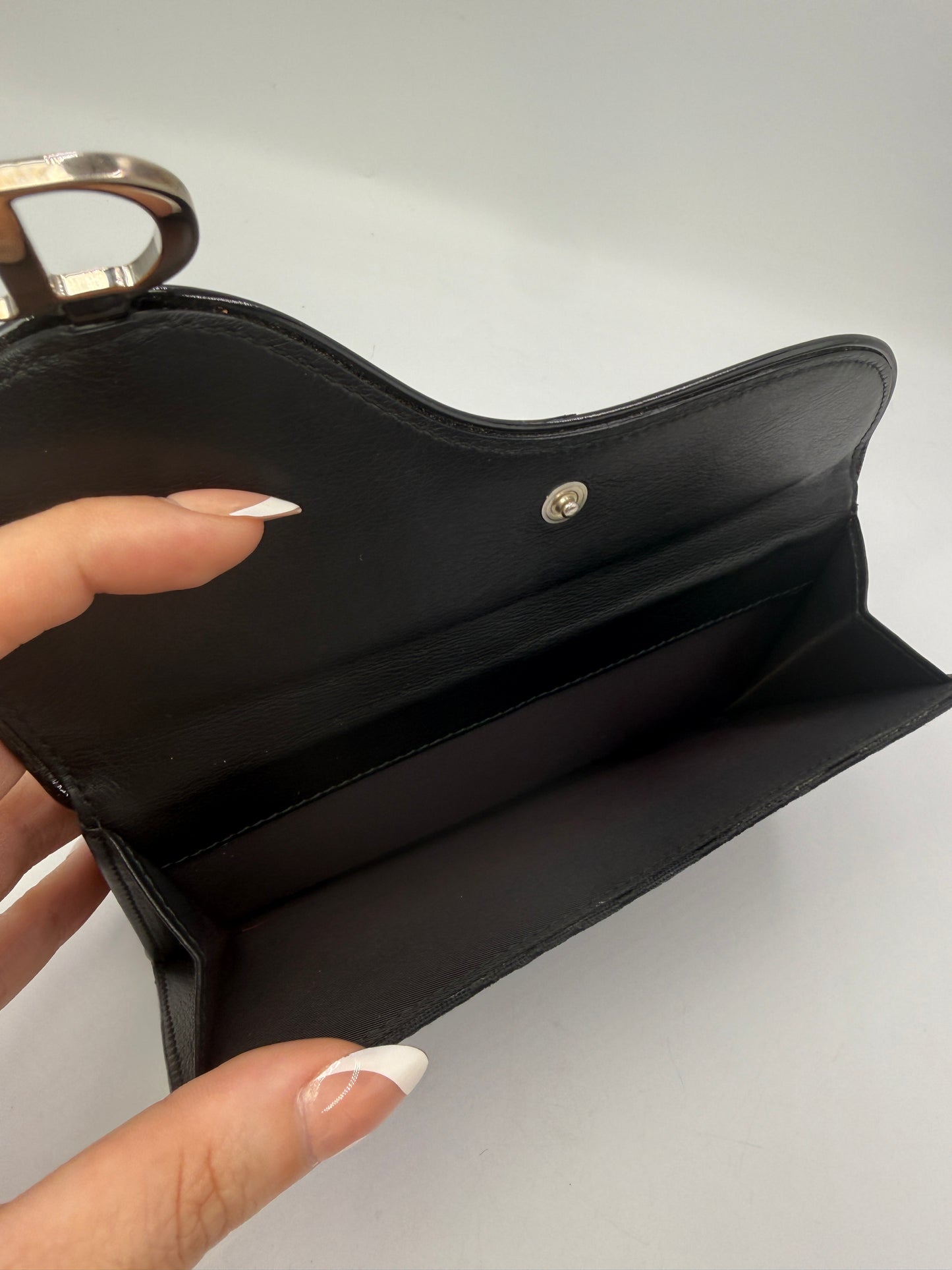 Christian Dior Black Trotter Saddle Long Wallet