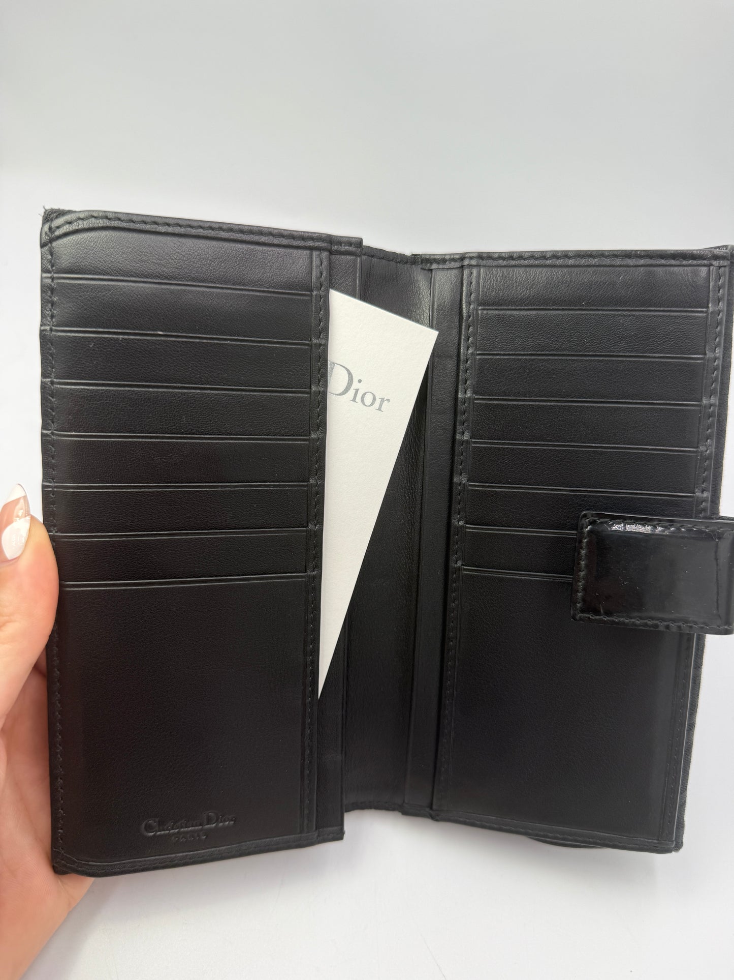 Christian Dior Black Trotter Saddle Long Wallet