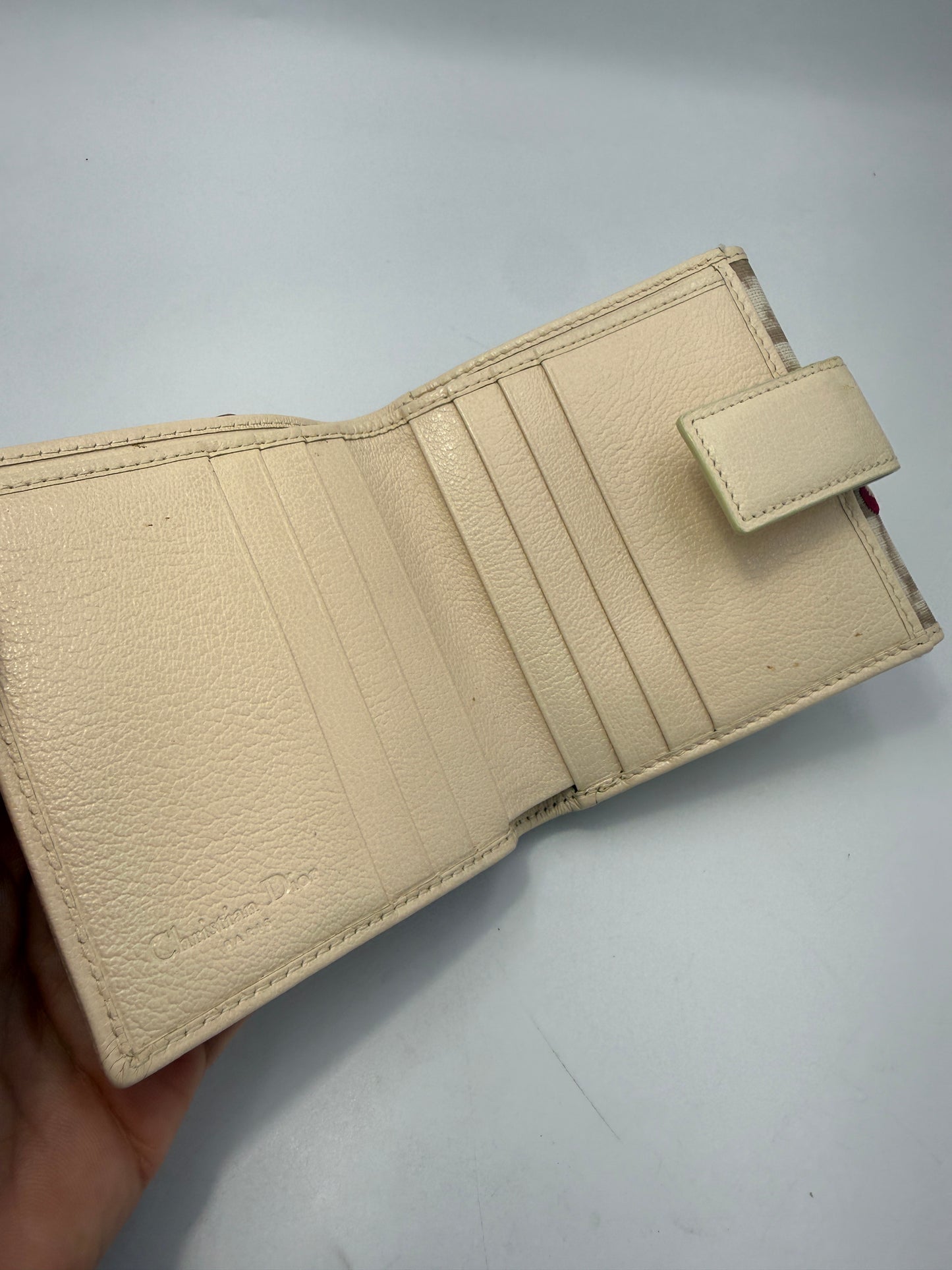 Christian Dior Embroidered Floral Trotter Compact Wallet