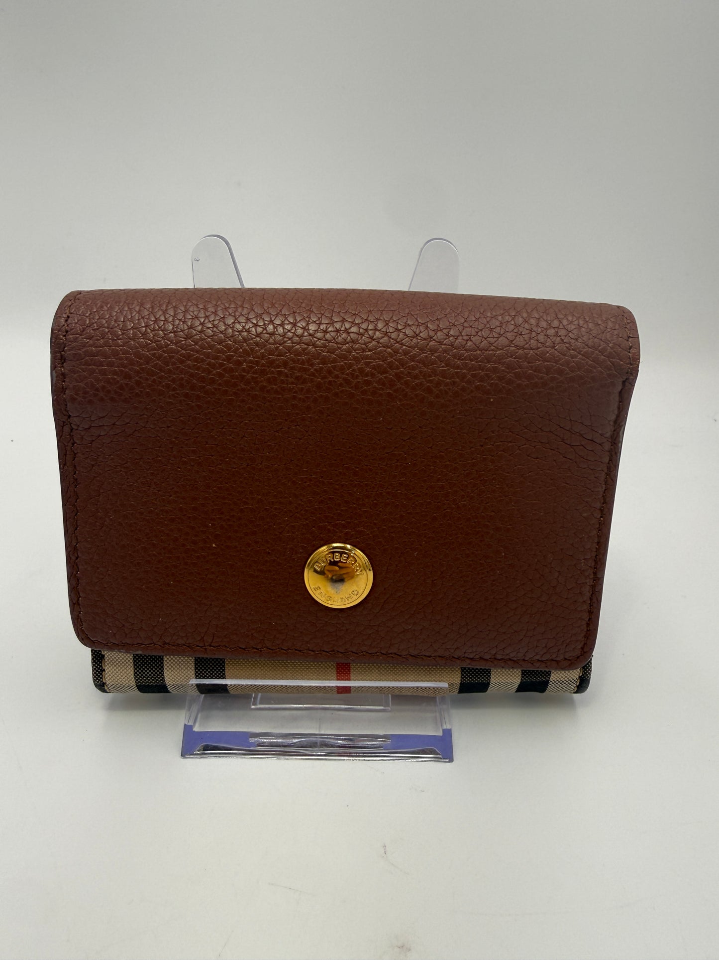 Burberry Novacheck Canvas Compact Trifold Wallet