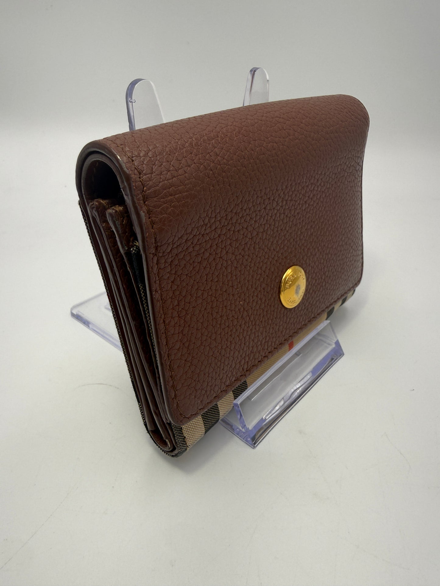 Burberry Novacheck Canvas Compact Trifold Wallet