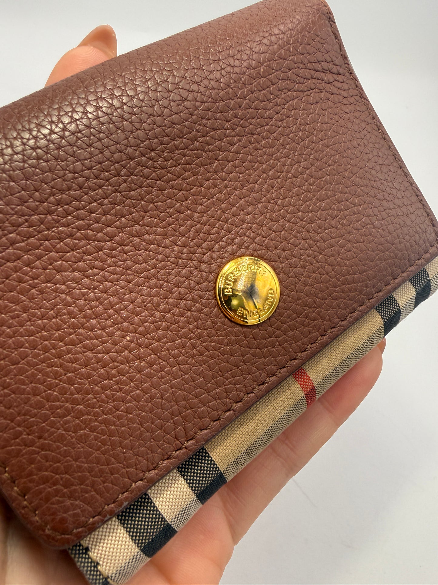 Burberry Novacheck Canvas Compact Trifold Wallet