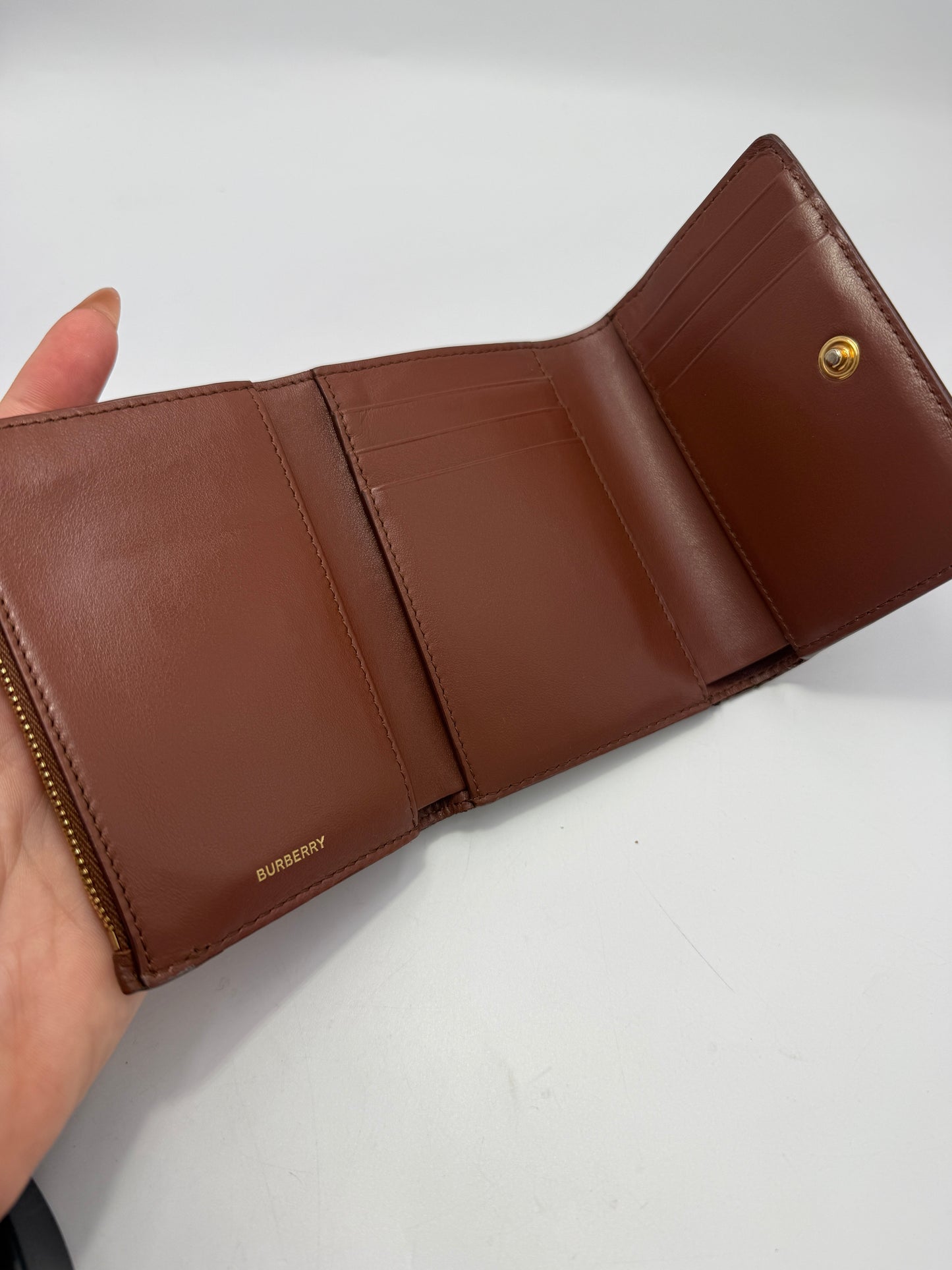 Burberry Novacheck Canvas Compact Trifold Wallet