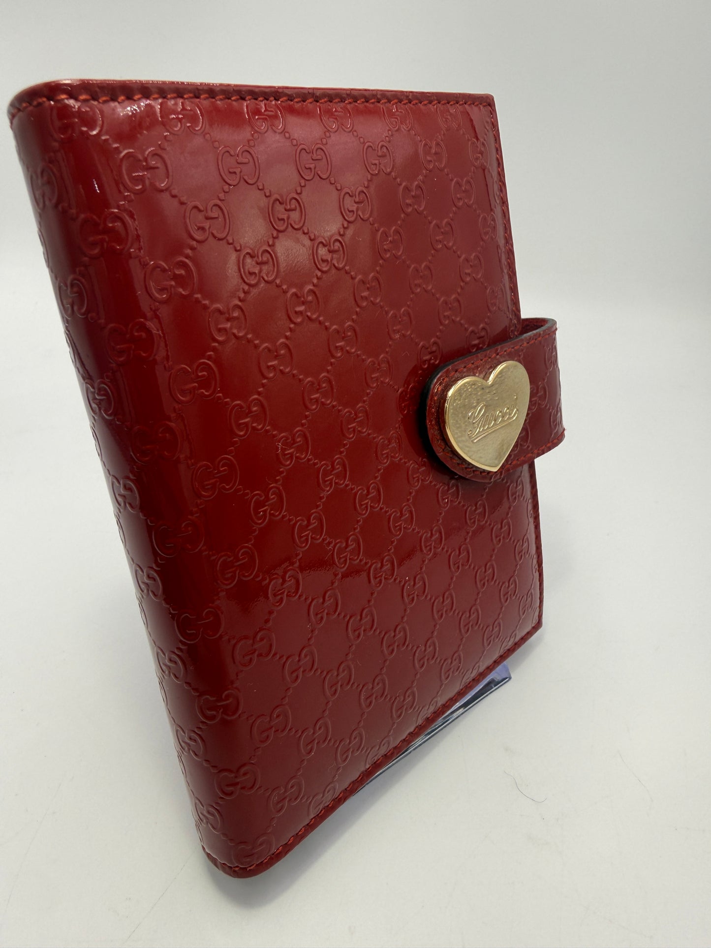 Gucci Red Microguccissima Patent Leather Agenda PM