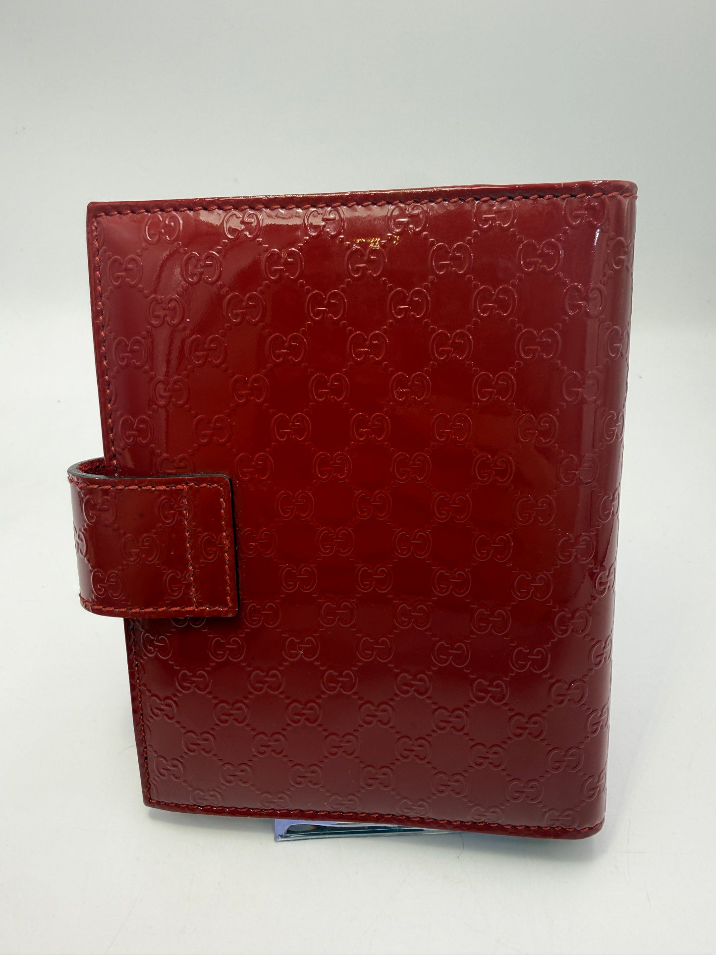 Gucci Red Microguccissima Patent Leather Agenda PM
