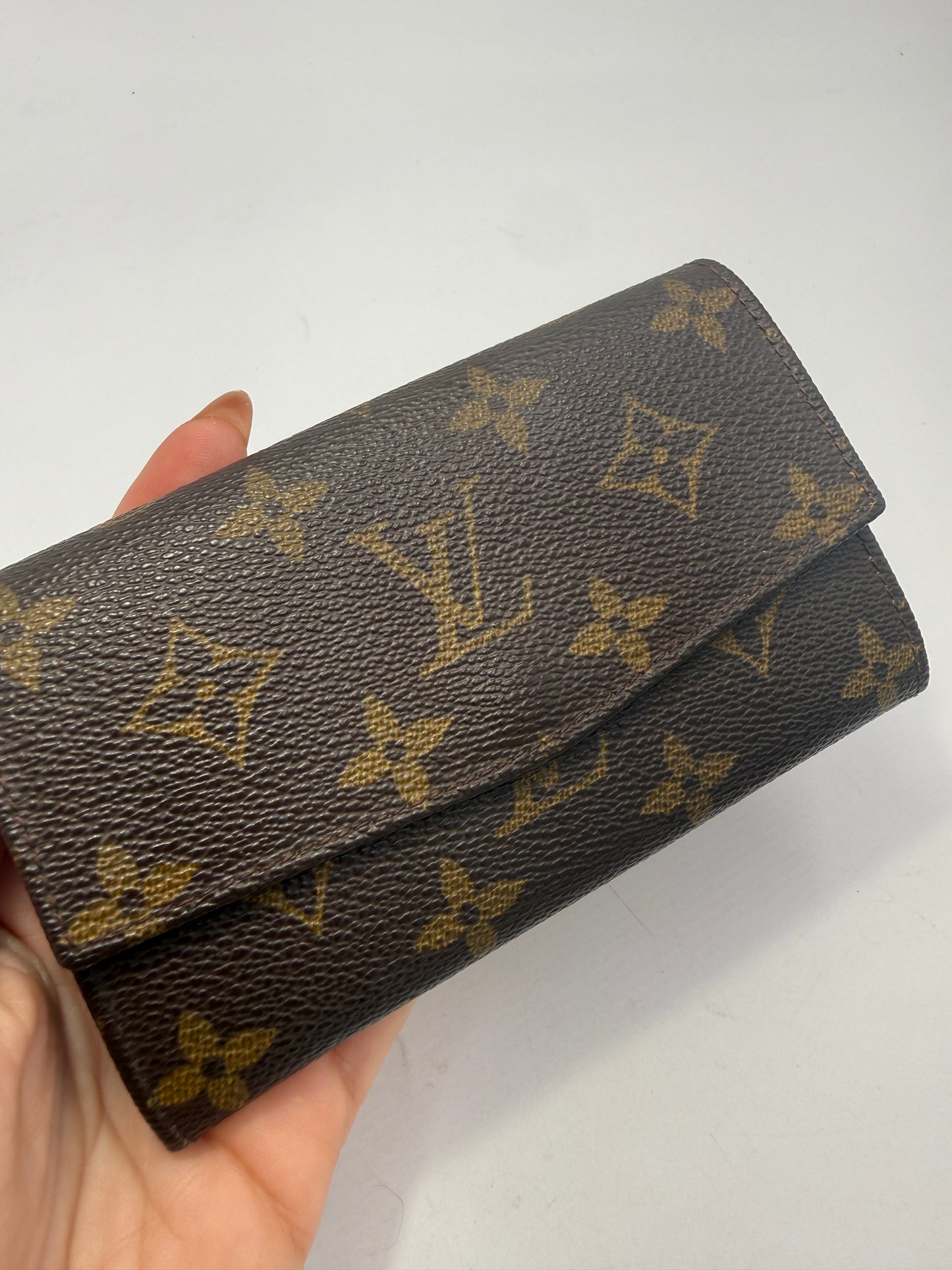 Louis Vuitton Monogram Coated Canvas Mini Sarah Wallet 864AN