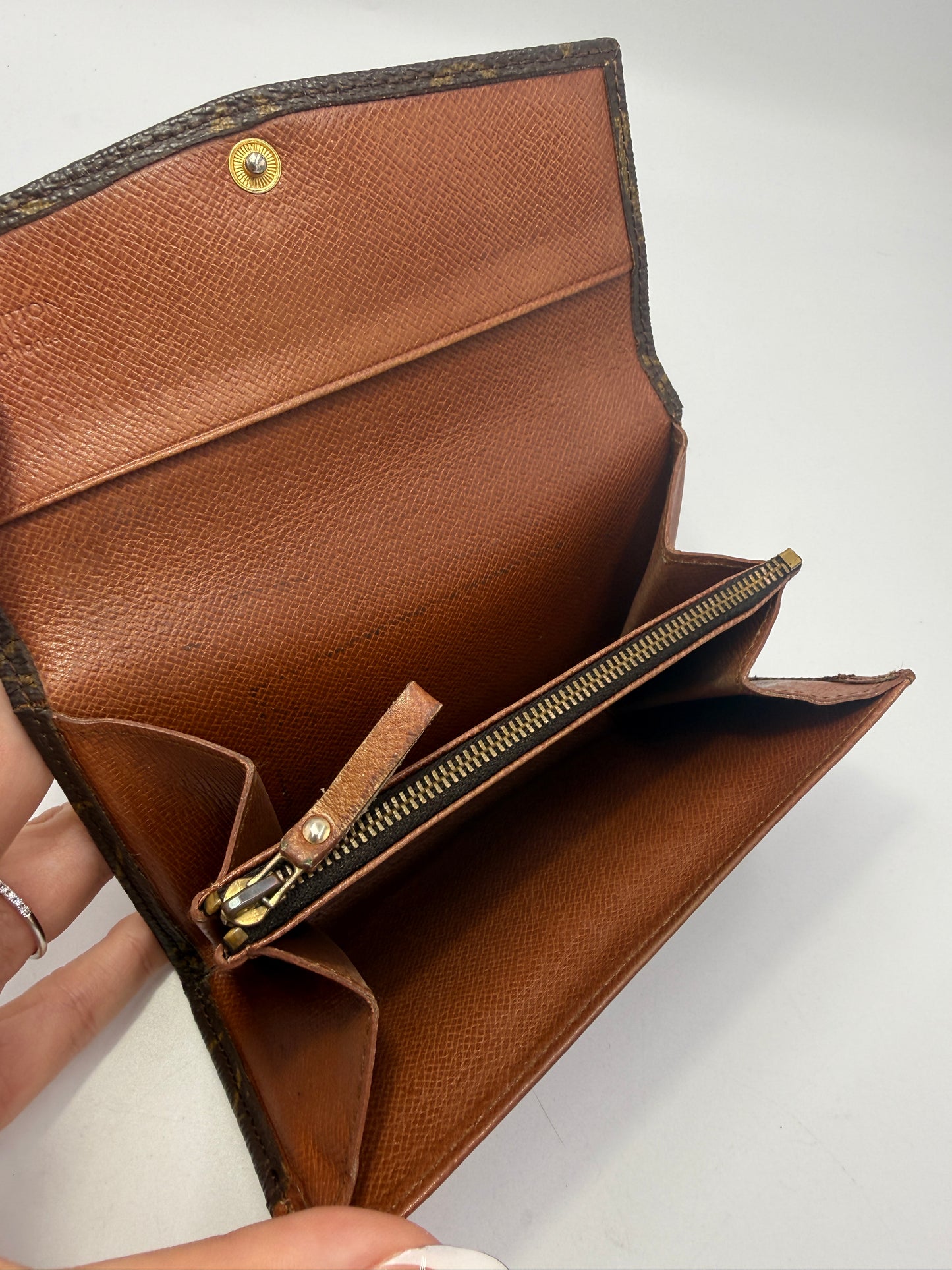 Louis Vuitton Monogram Coated Canvas Mini Sarah Wallet 864AN