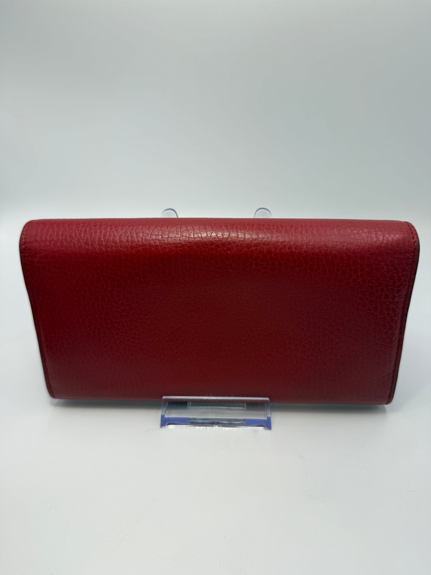 Gucci Red Dollar Leather Interlocking G Wallet Full Set