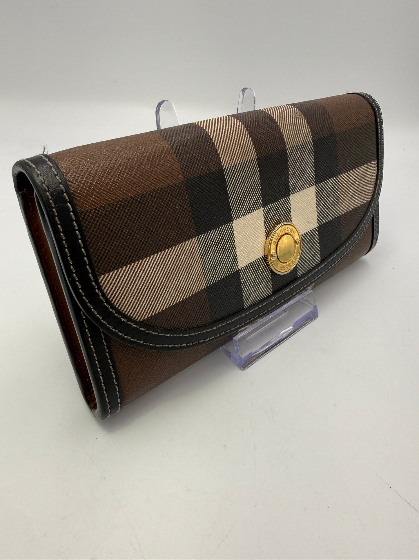 Burberry Coated Canvas Novacheck Long Wallet