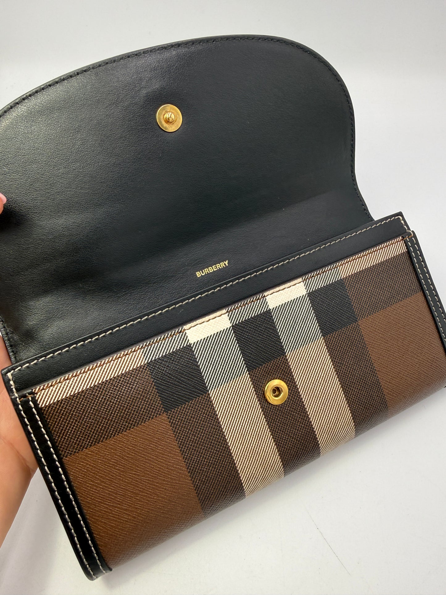 Burberry Coated Canvas Novacheck Long Wallet