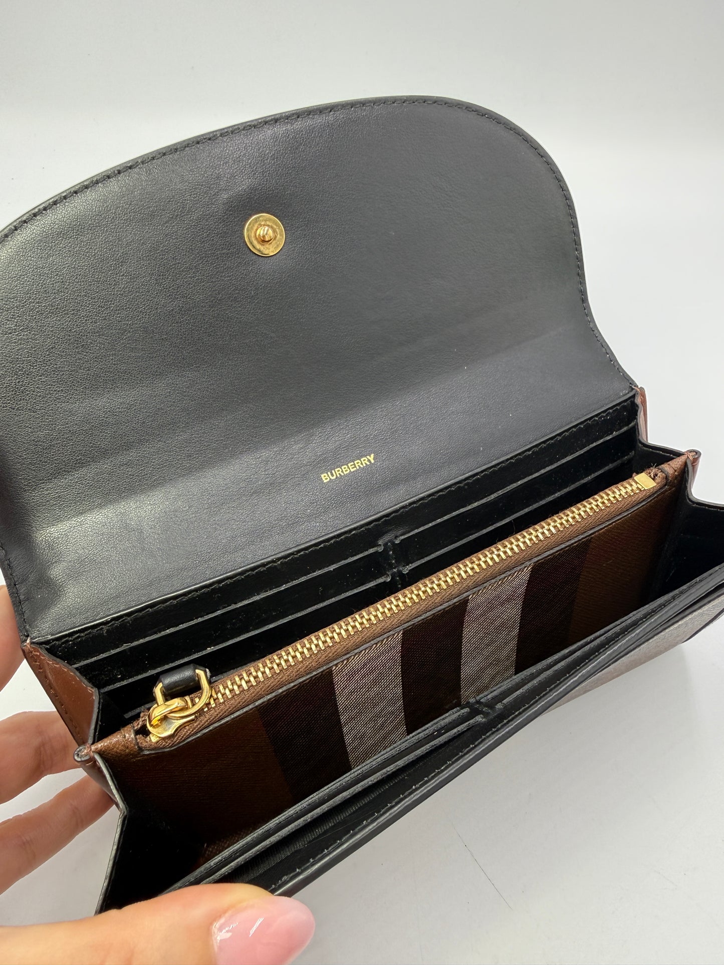 Burberry Coated Canvas Novacheck Long Wallet