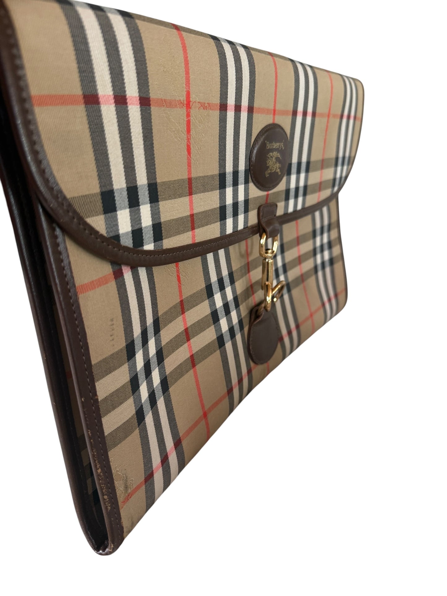 Burberry Vintage Nova House Check Canvas Clutch