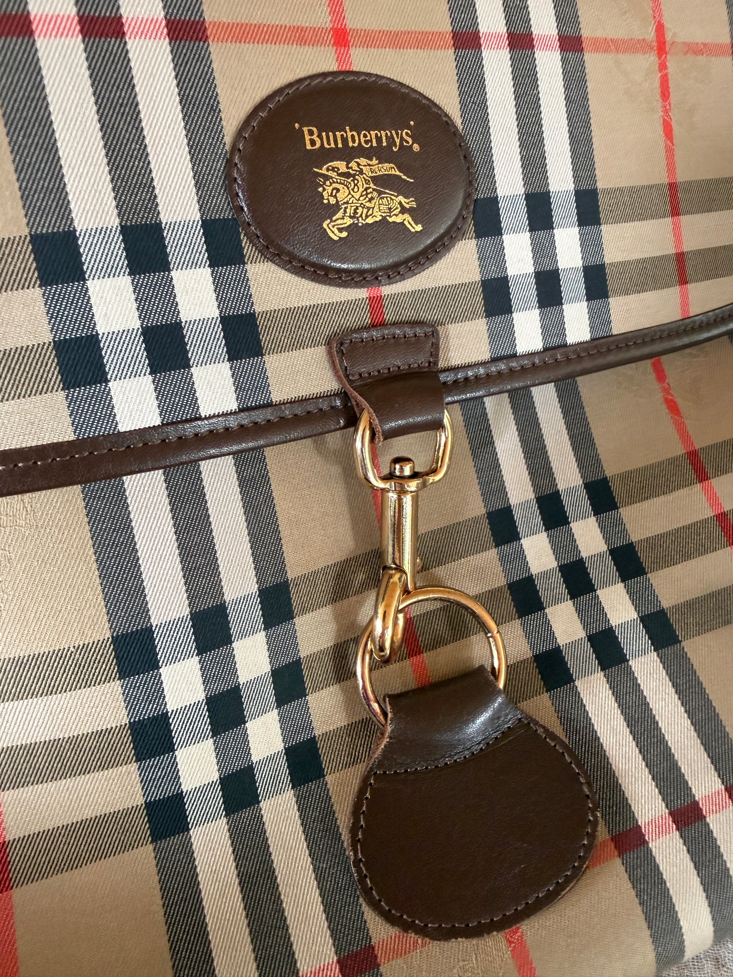 Burberry Vintage Nova House Check Canvas Clutch