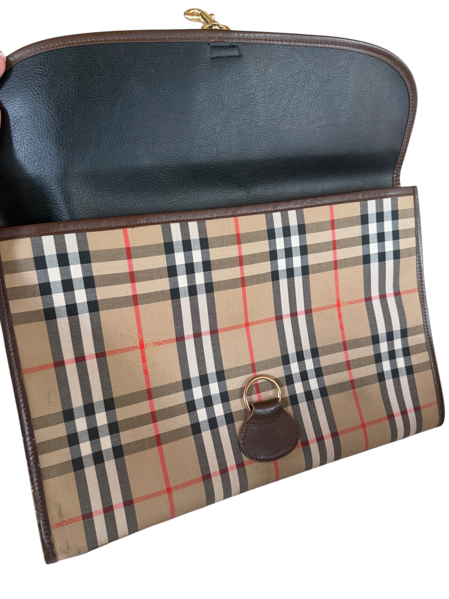 Burberry Vintage Nova House Check Canvas Clutch