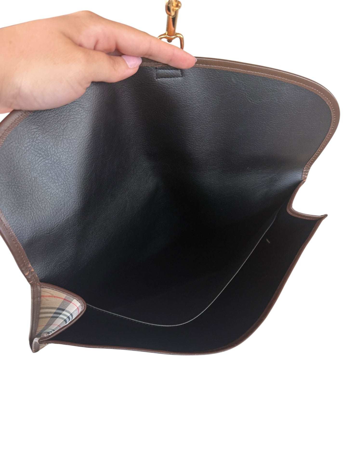 Burberry Vintage Nova House Check Canvas Clutch