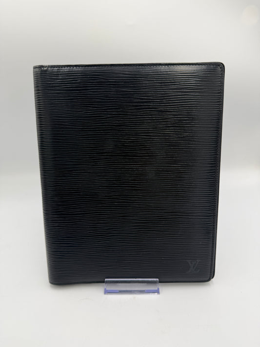Louis Vuitton Black Epi Leather Desk Agenda Cover MI0960