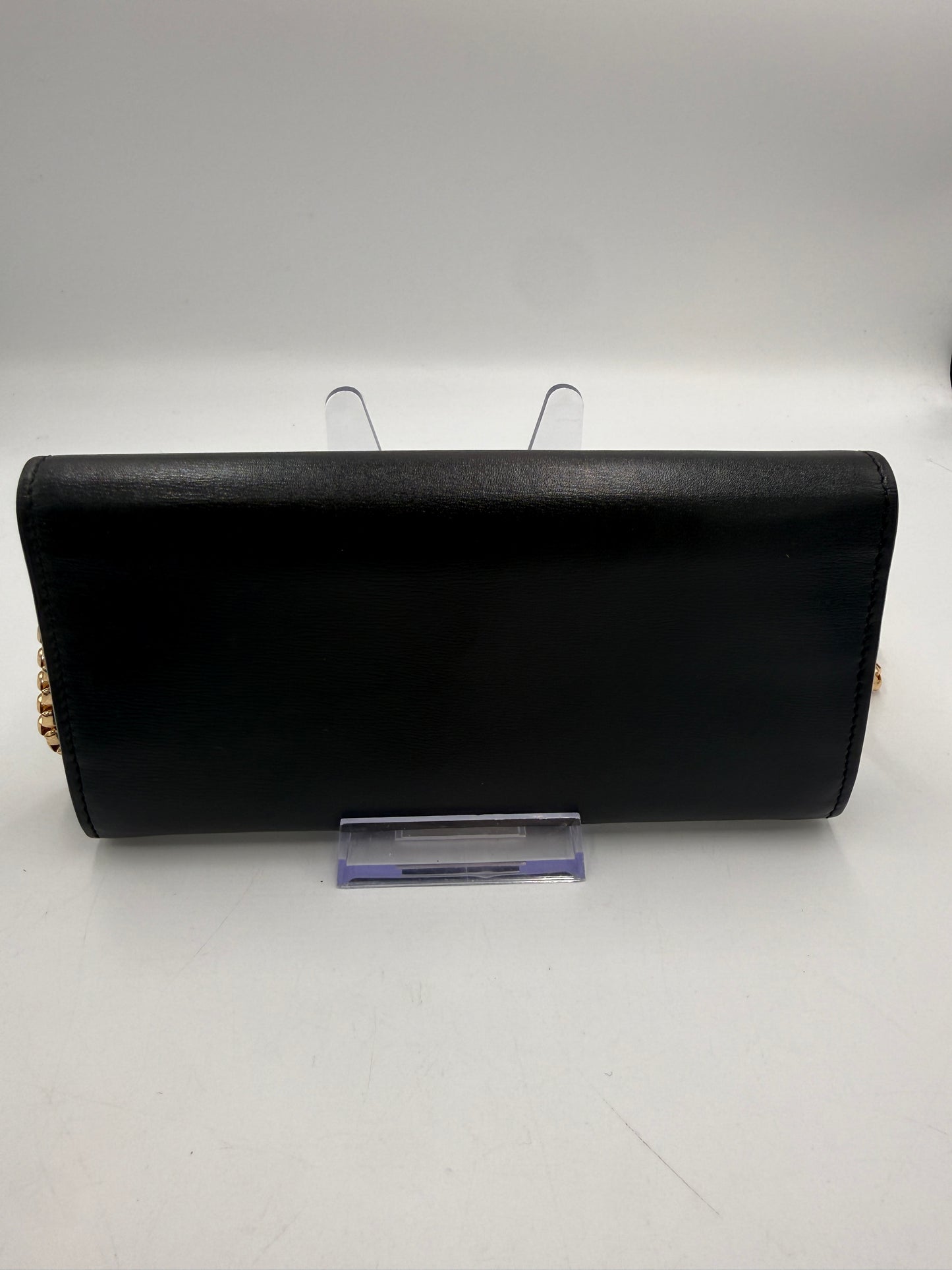 Fendi Black Leather Baguette Long Continental Wallet