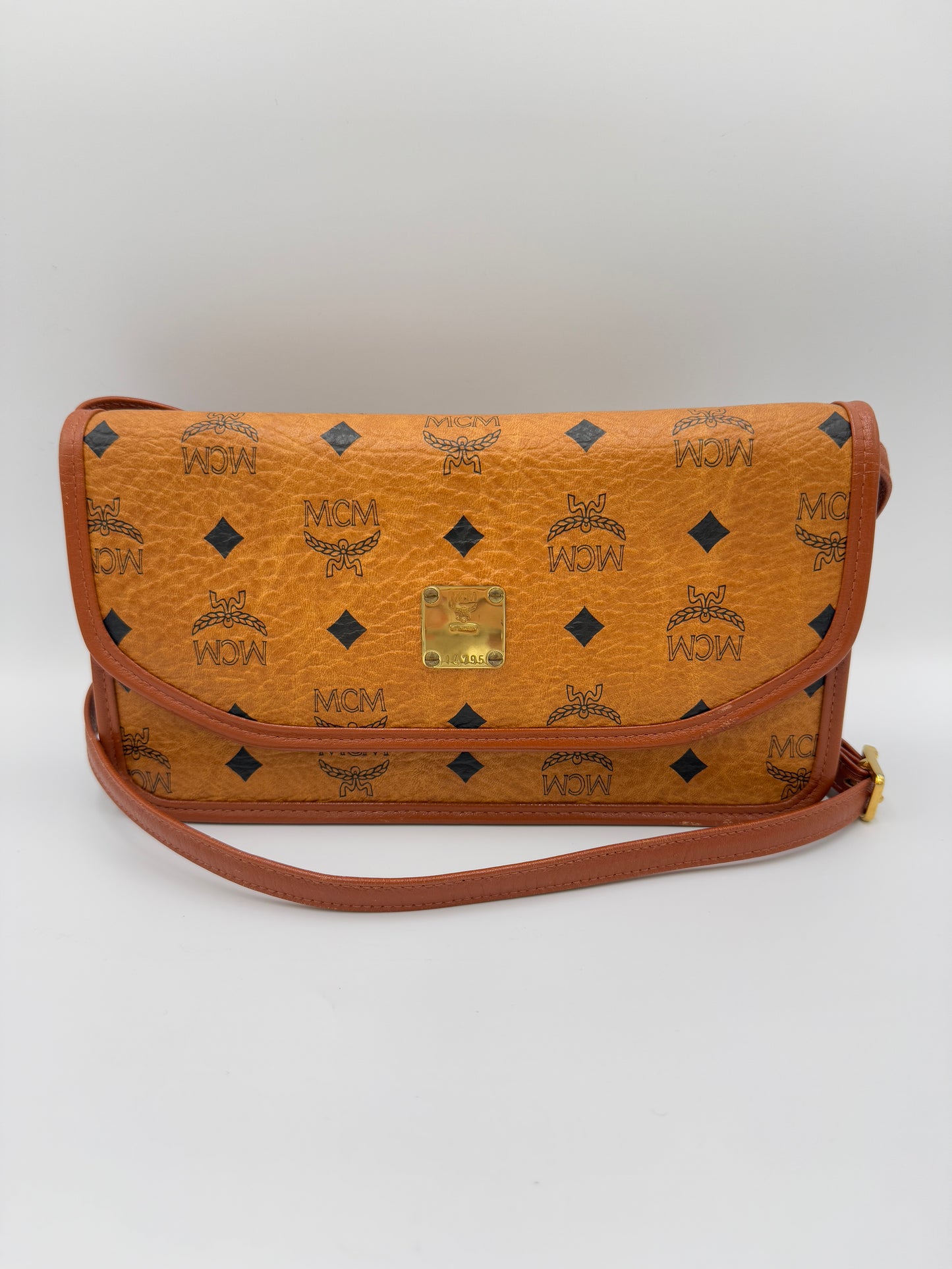 MCM Cognac Visetos Crossbody Bag