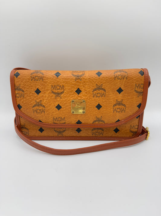 MCM Cognac Visetos Crossbody Bag