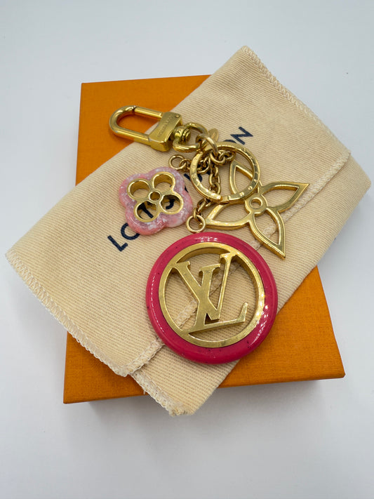 Louis Vuitton Brass Metal & Resin Pink Colorline Bag Charm DP0179