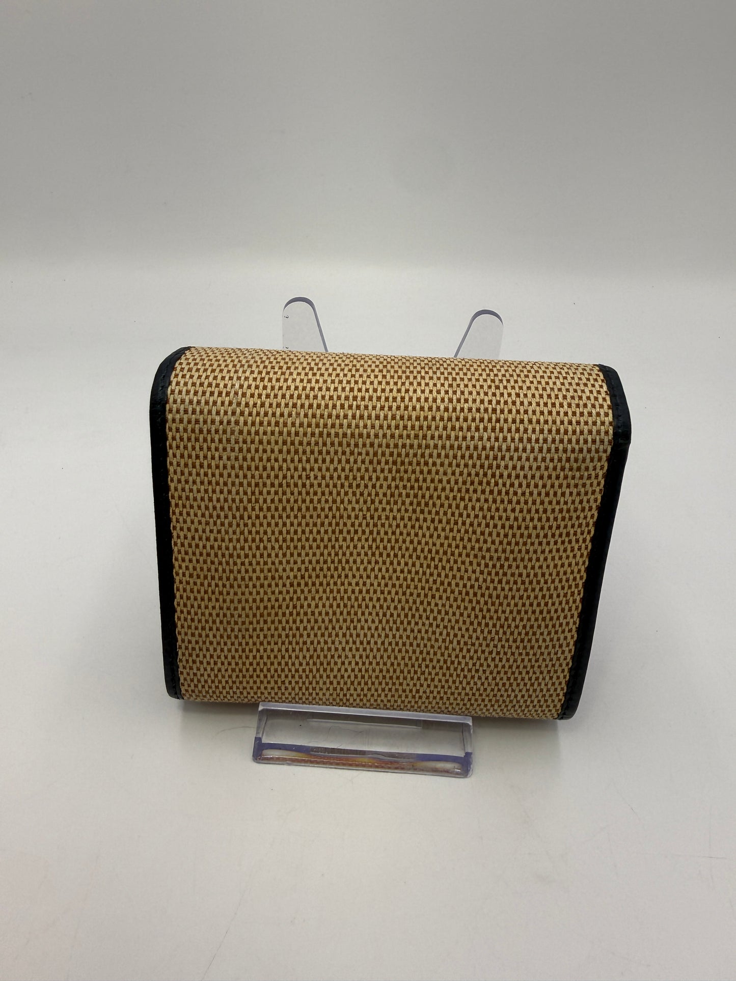 Gucci Beige Horsebit Raffia Compact Wallet Full inclusion
