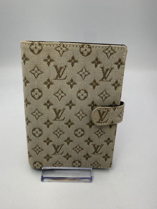 Louis Vuitton Monogram Mini Lin Tan Grey Agenda PM CA0033