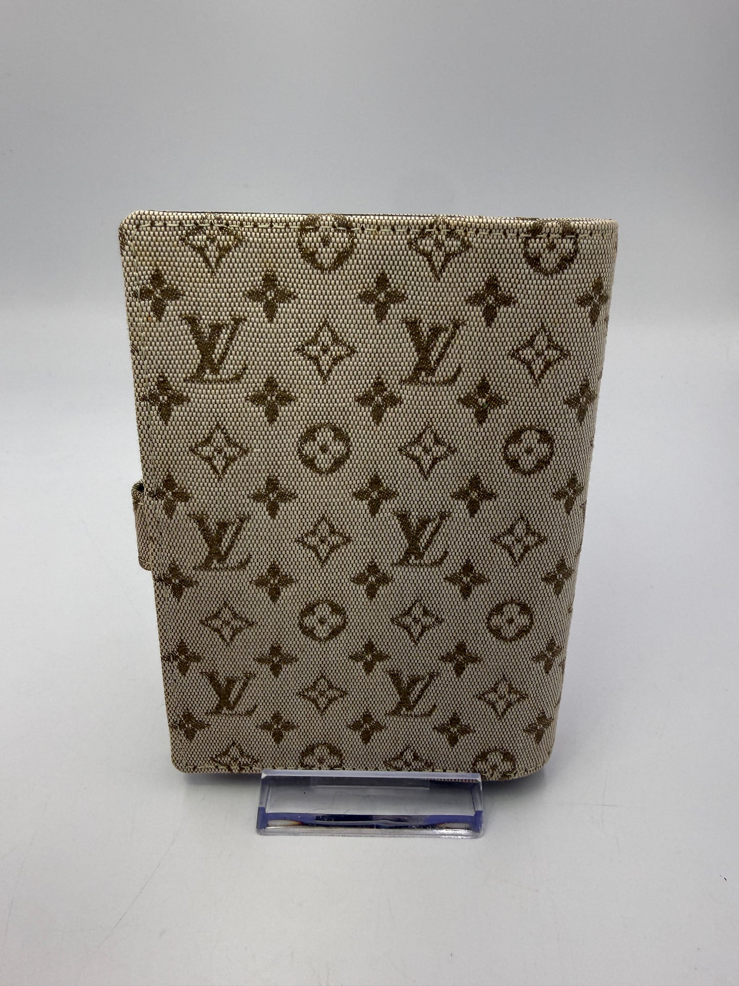 Louis Vuitton Monogram Mini Lin Tan Grey Agenda PM CA0033
