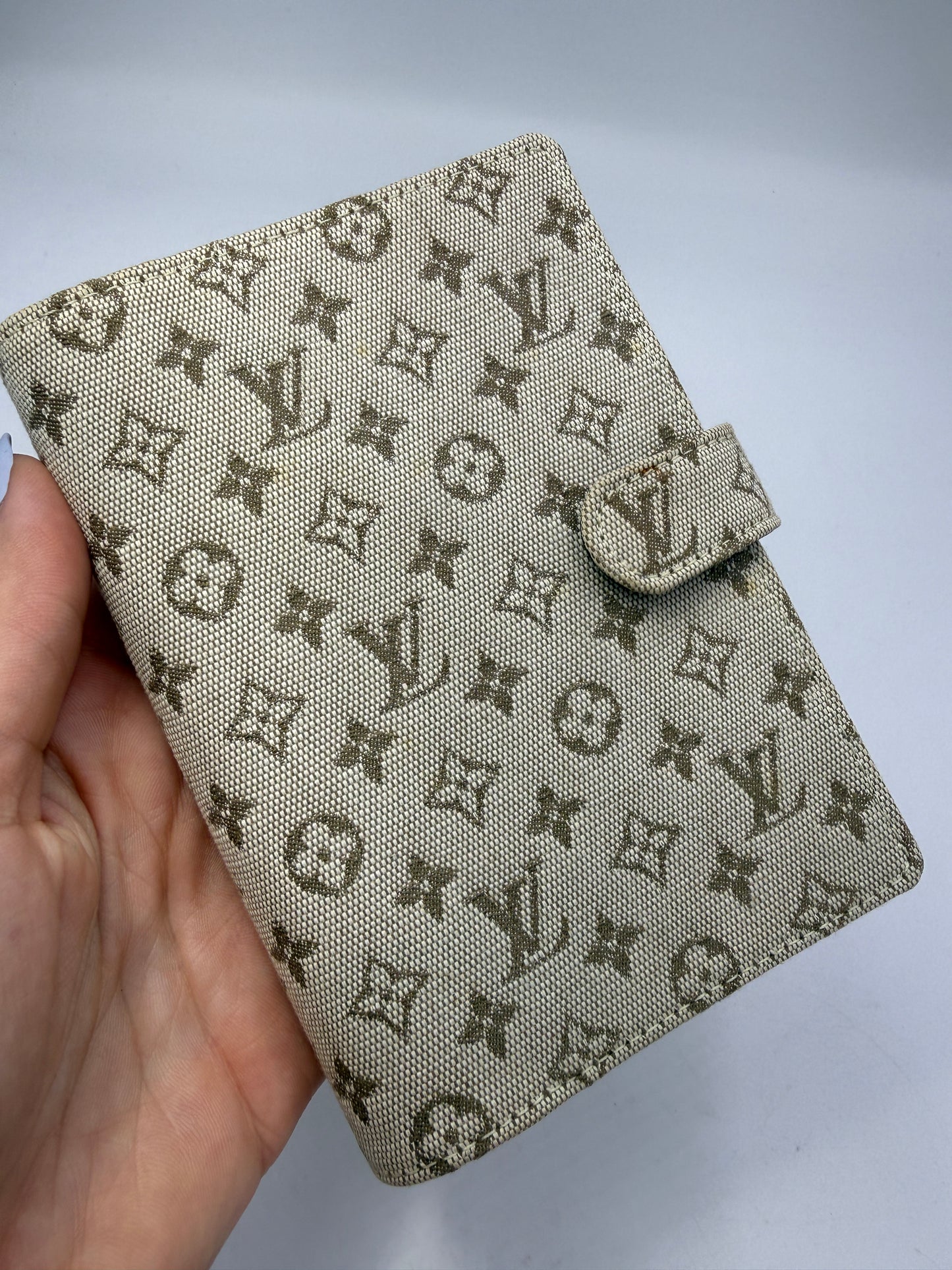 Louis Vuitton Monogram Mini Lin Tan Grey Agenda PM CA0033