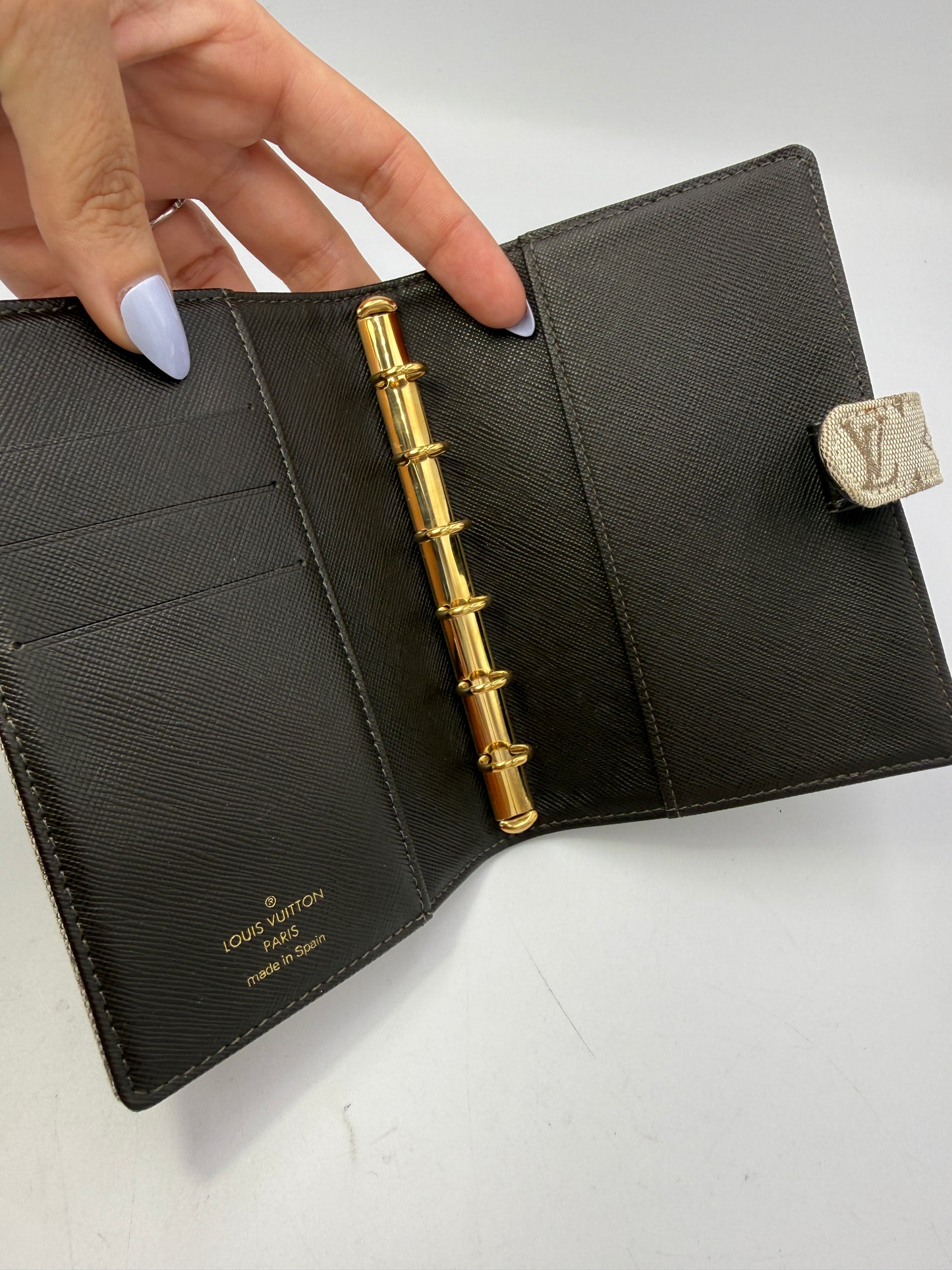 Louis Vuitton Monogram Mini Lin Tan Grey Agenda PM CA0033