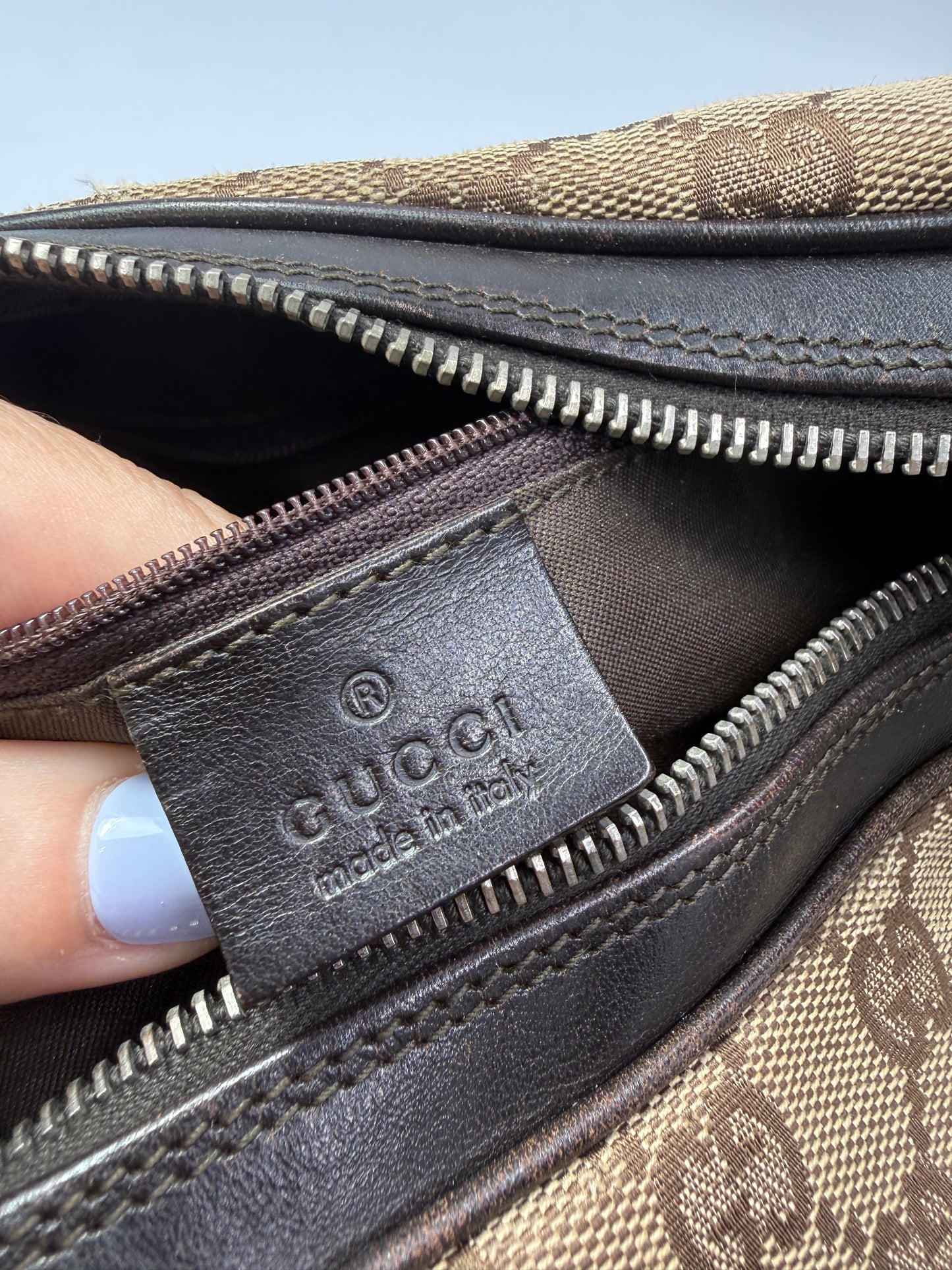Gucci Biege Canvas Guccissima Sherry Shoulder Bag