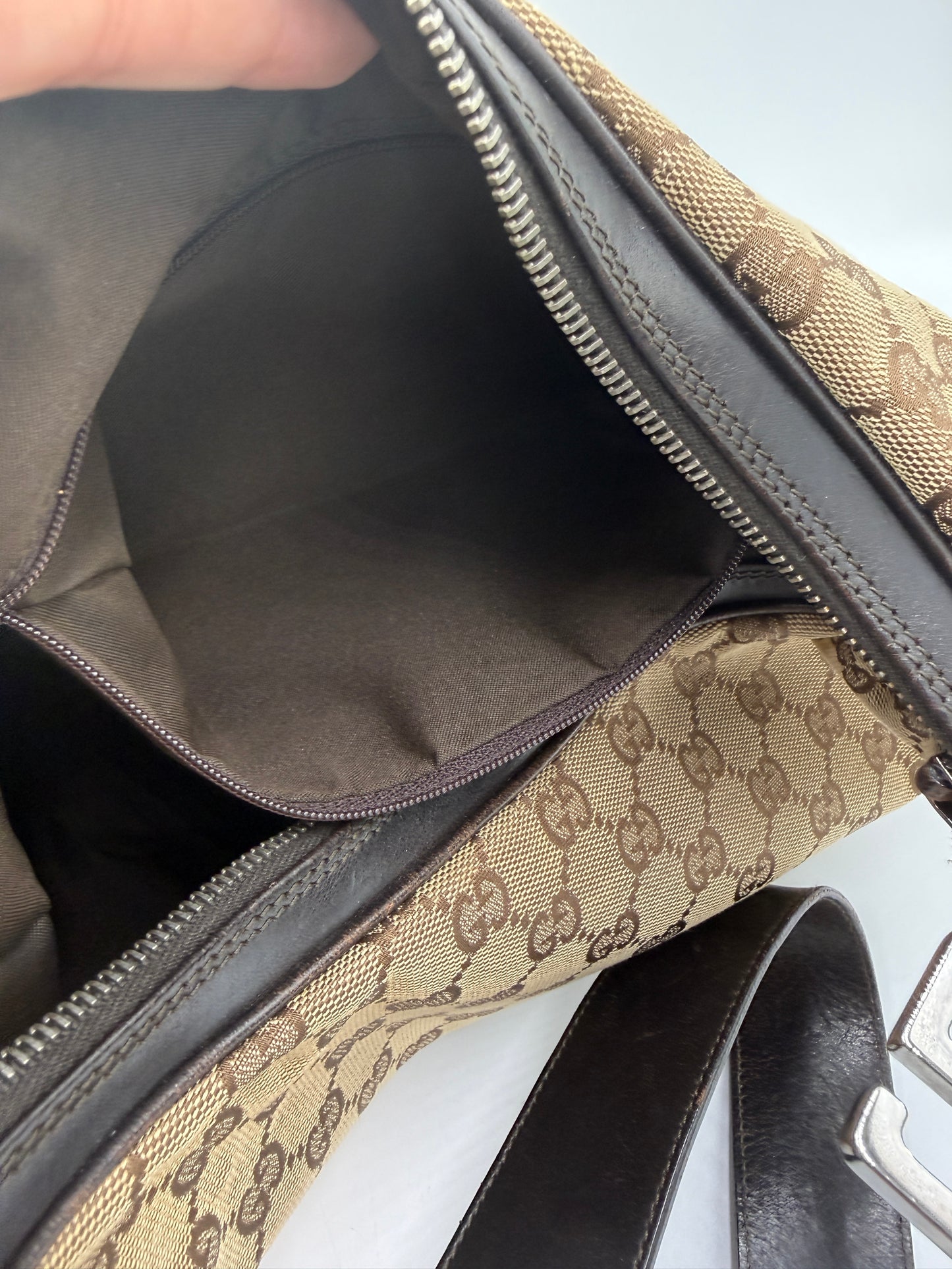 Gucci Biege Canvas Guccissima Sherry Shoulder Bag