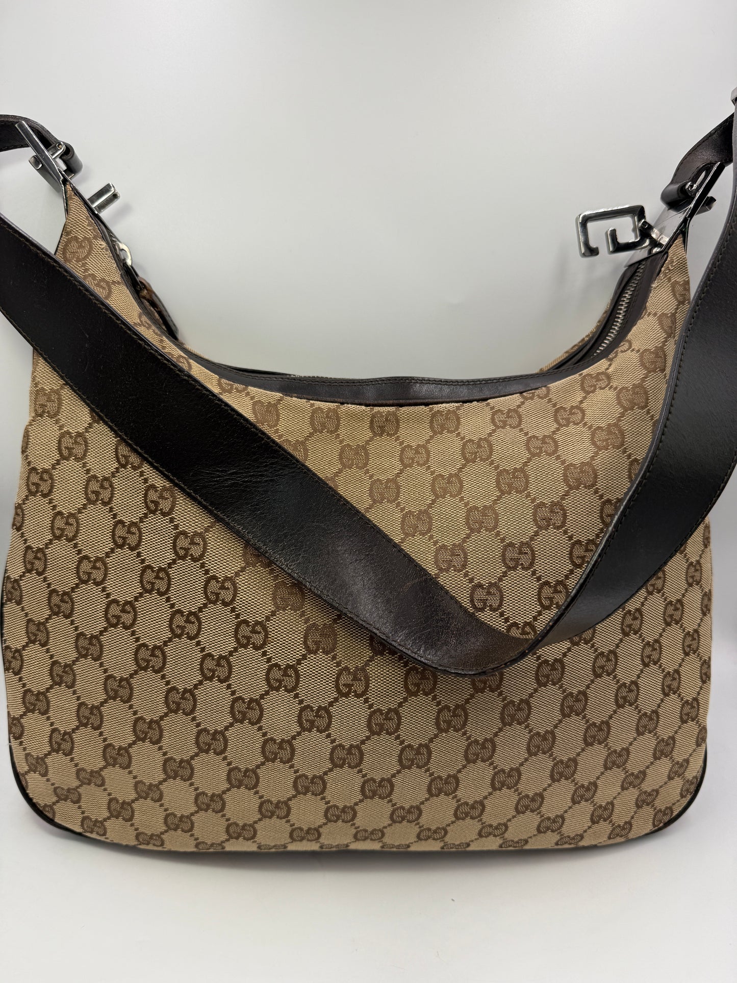 Gucci Biege Canvas Guccissima Sherry Shoulder Bag