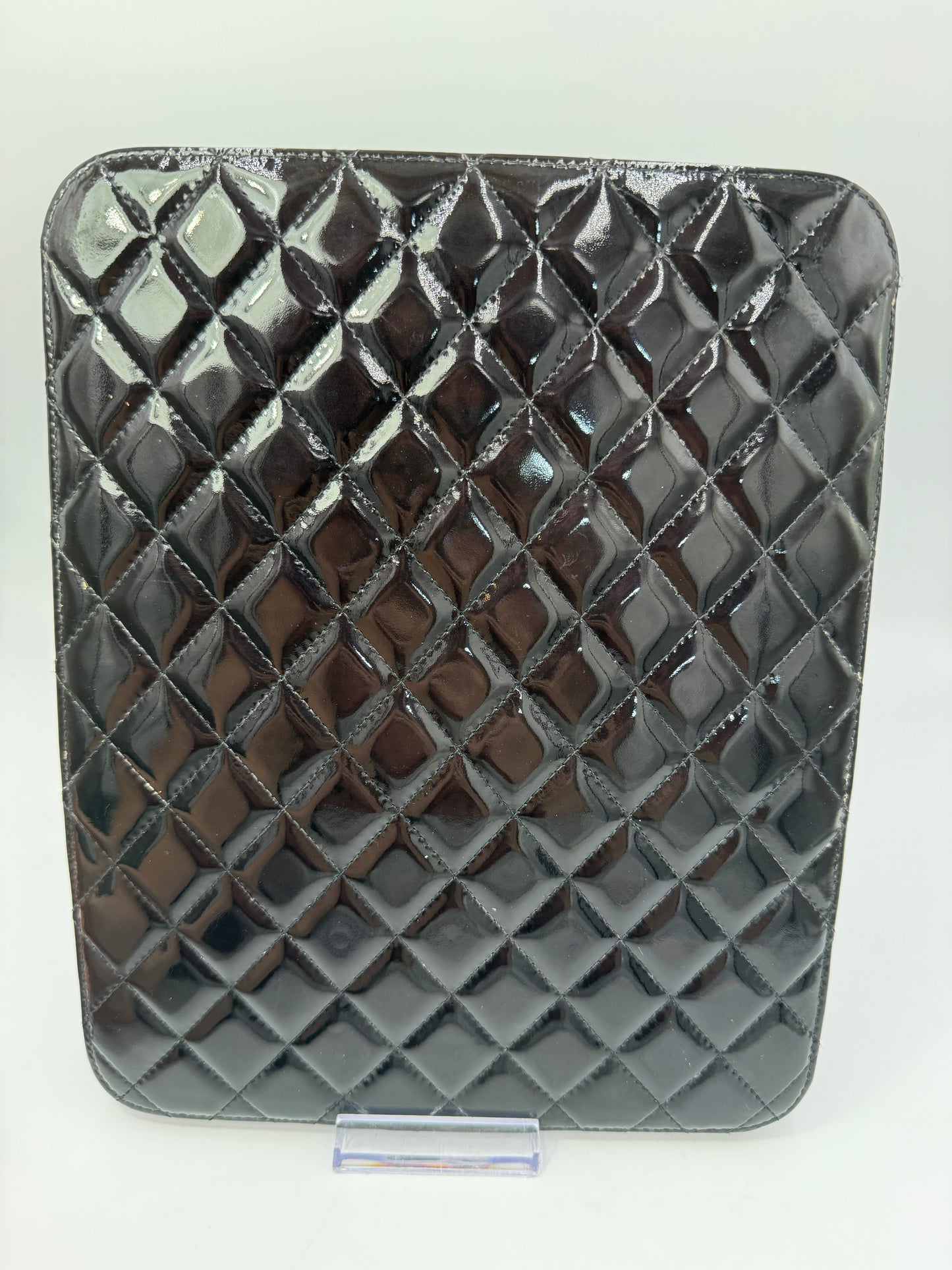 Chanel Patent Leather Quilted Brilliant iPad Case with Serial Code