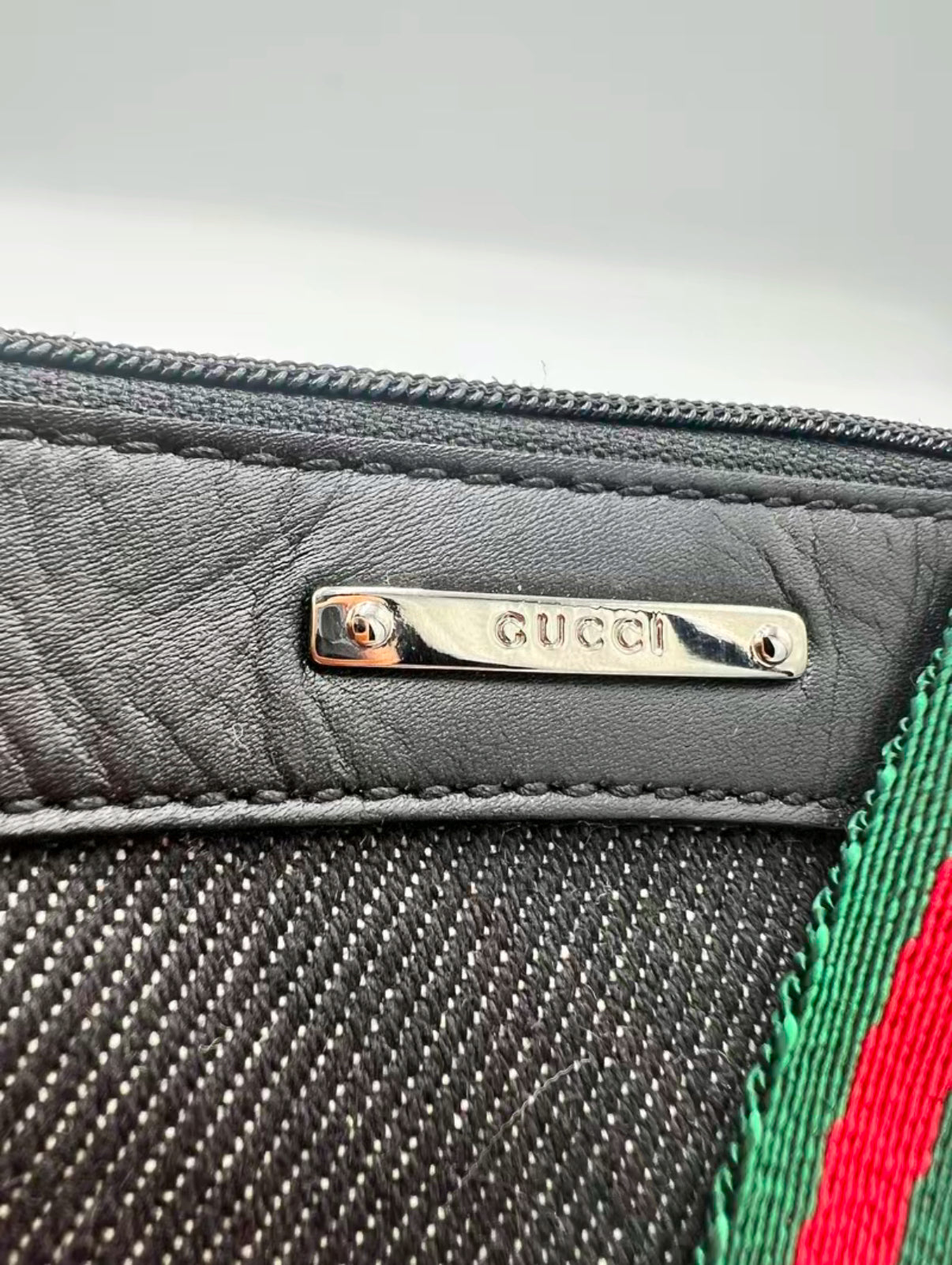 Gucci Black Denim Sherry Mini Pochette