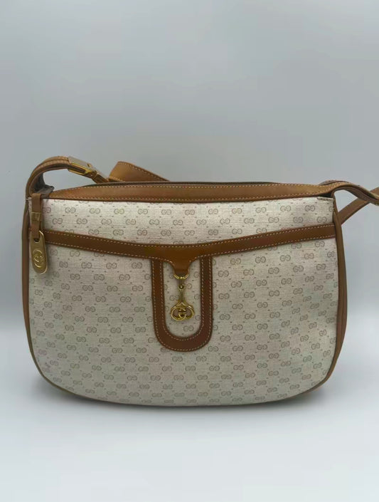 Gucci Mini Guccissima Cream & Beige Shoulder Bag