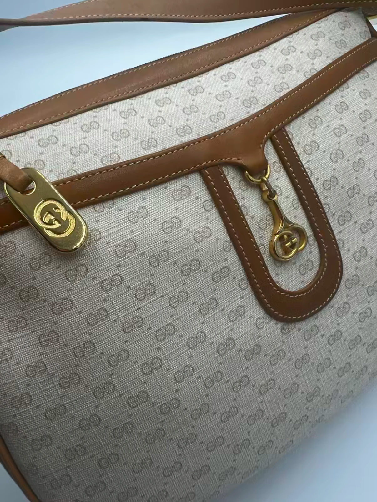 Gucci Mini Guccissima Cream & Beige Shoulder Bag