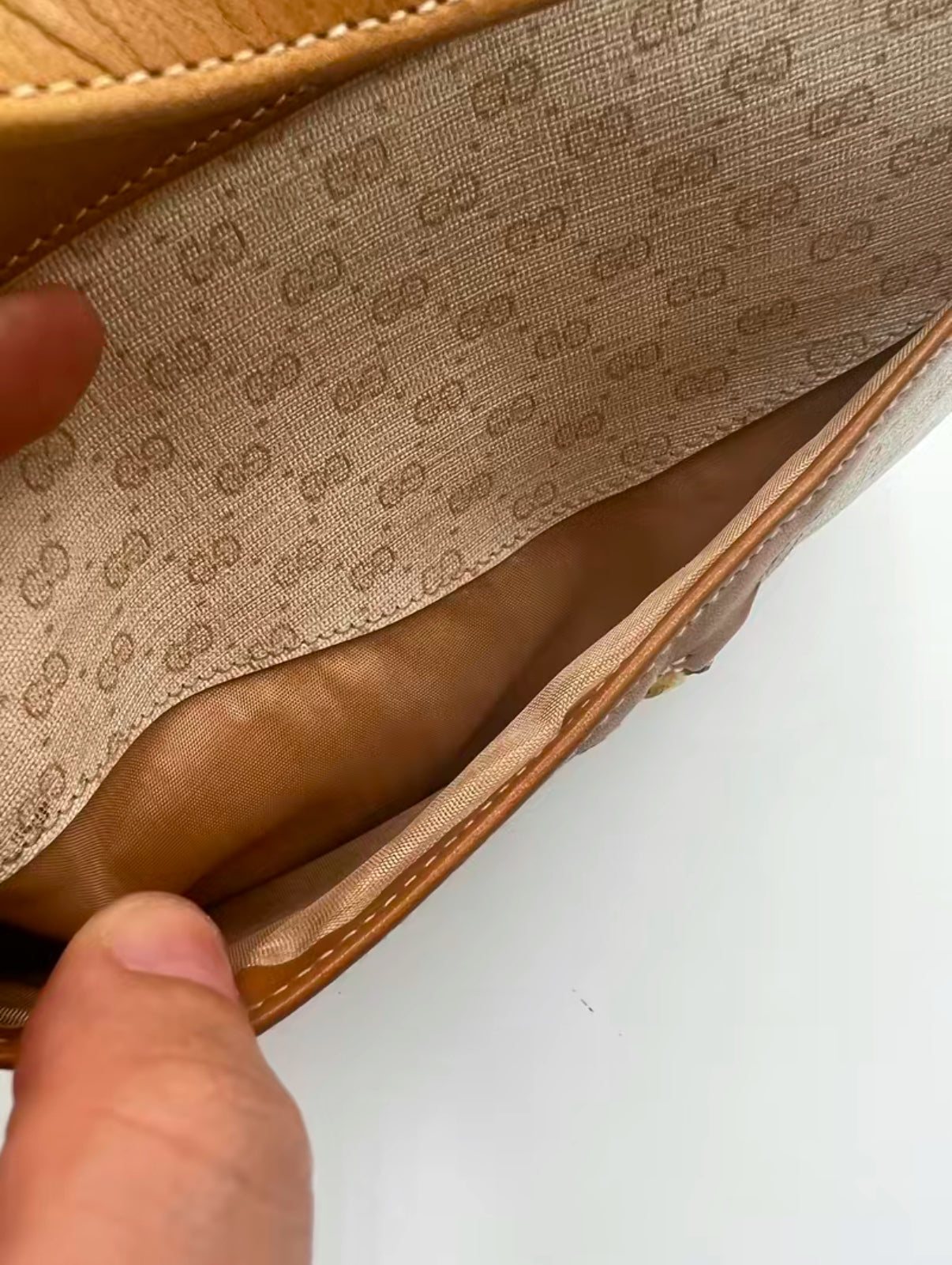 Gucci Mini Guccissima Cream & Beige Shoulder Bag