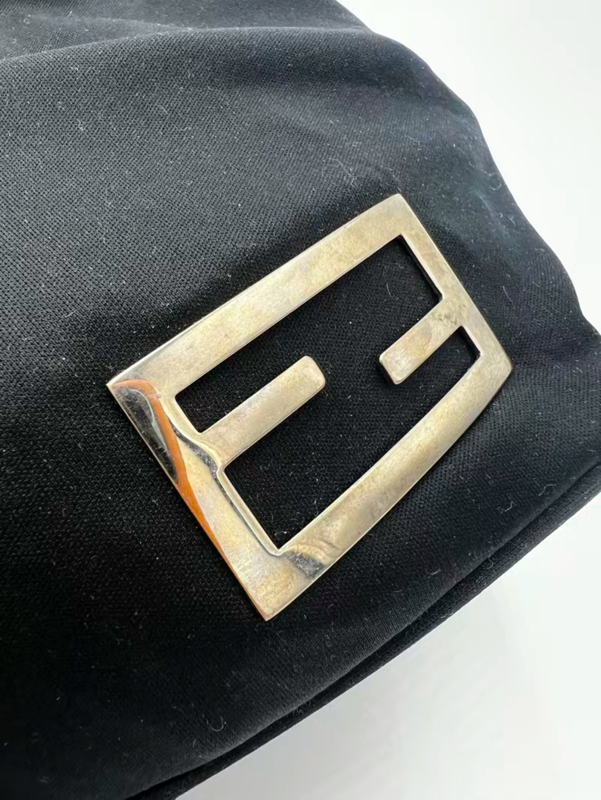 Fendi Black Nylon Baguette Shoulder Bag