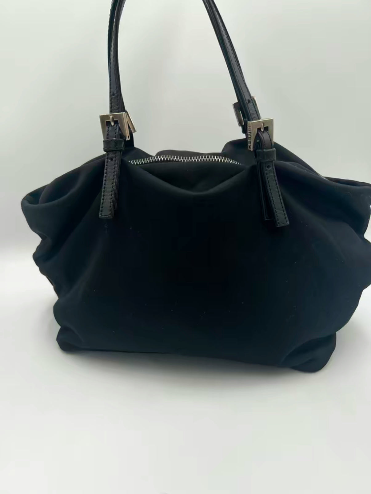 Fendi Black Nylon Baguette Shoulder Bag