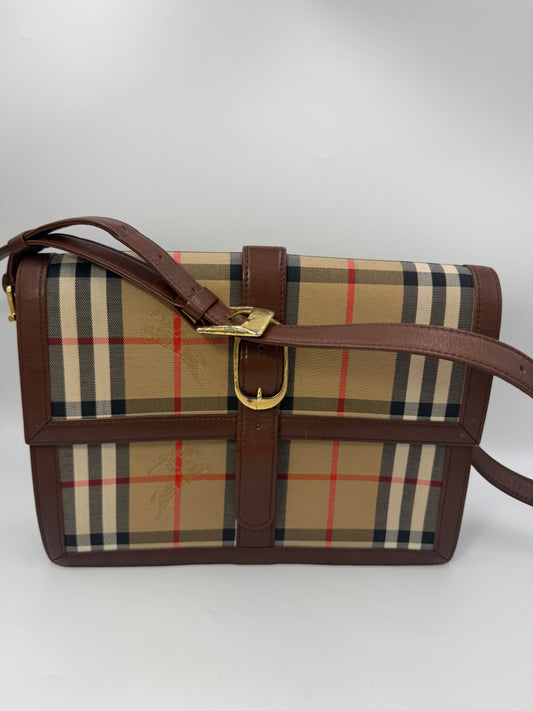 Burberry Nova Check Canvas Shoulder Bag