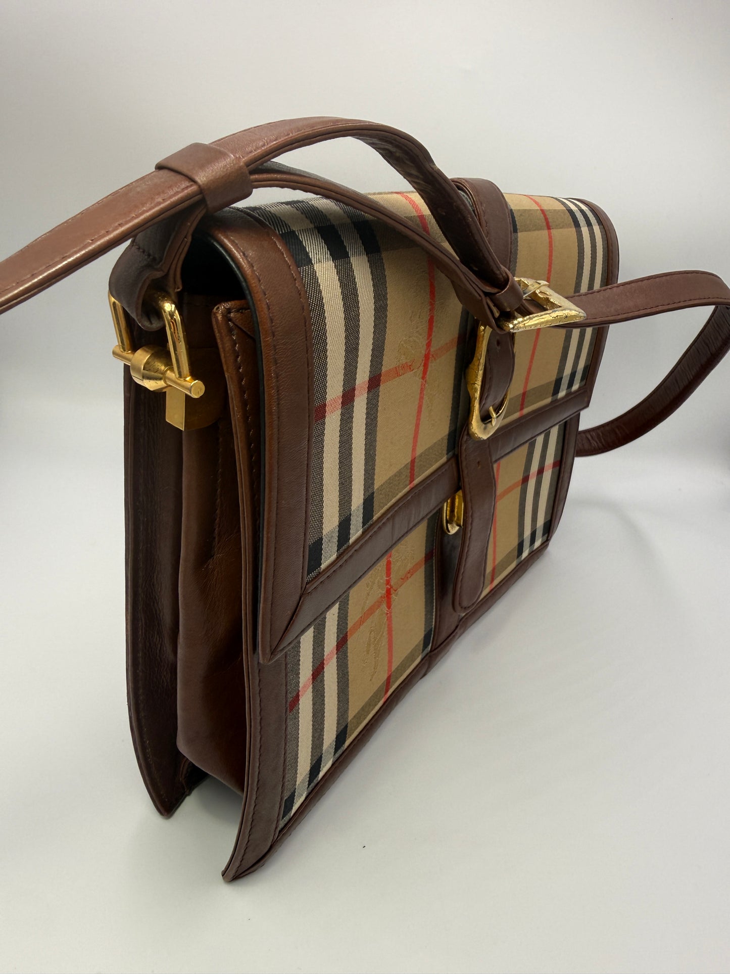 Burberry Nova Check Canvas Shoulder Bag