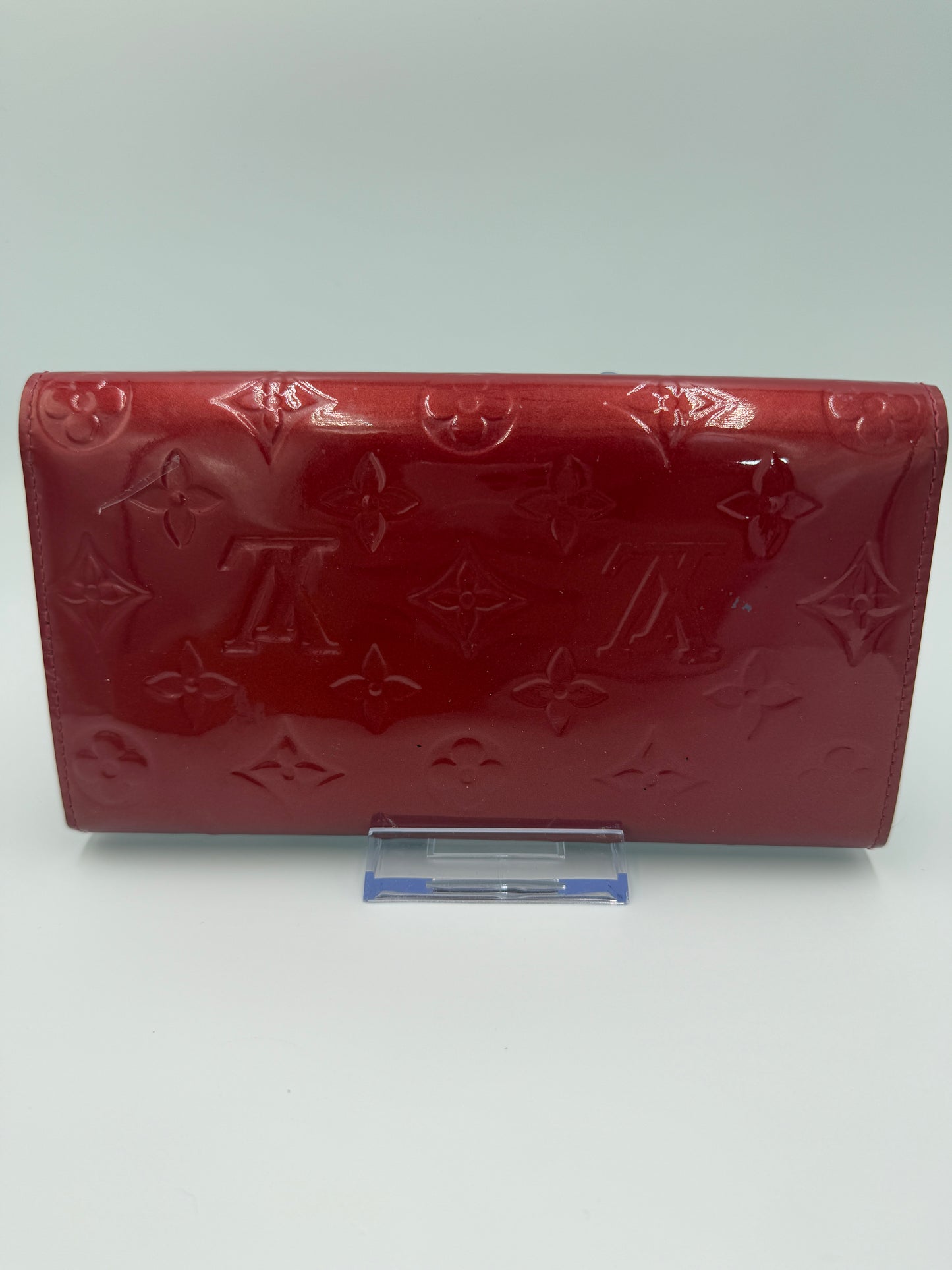 Louis Vuitton Monogram Red Vernis Patent Leather Sarah Wallet TN1144