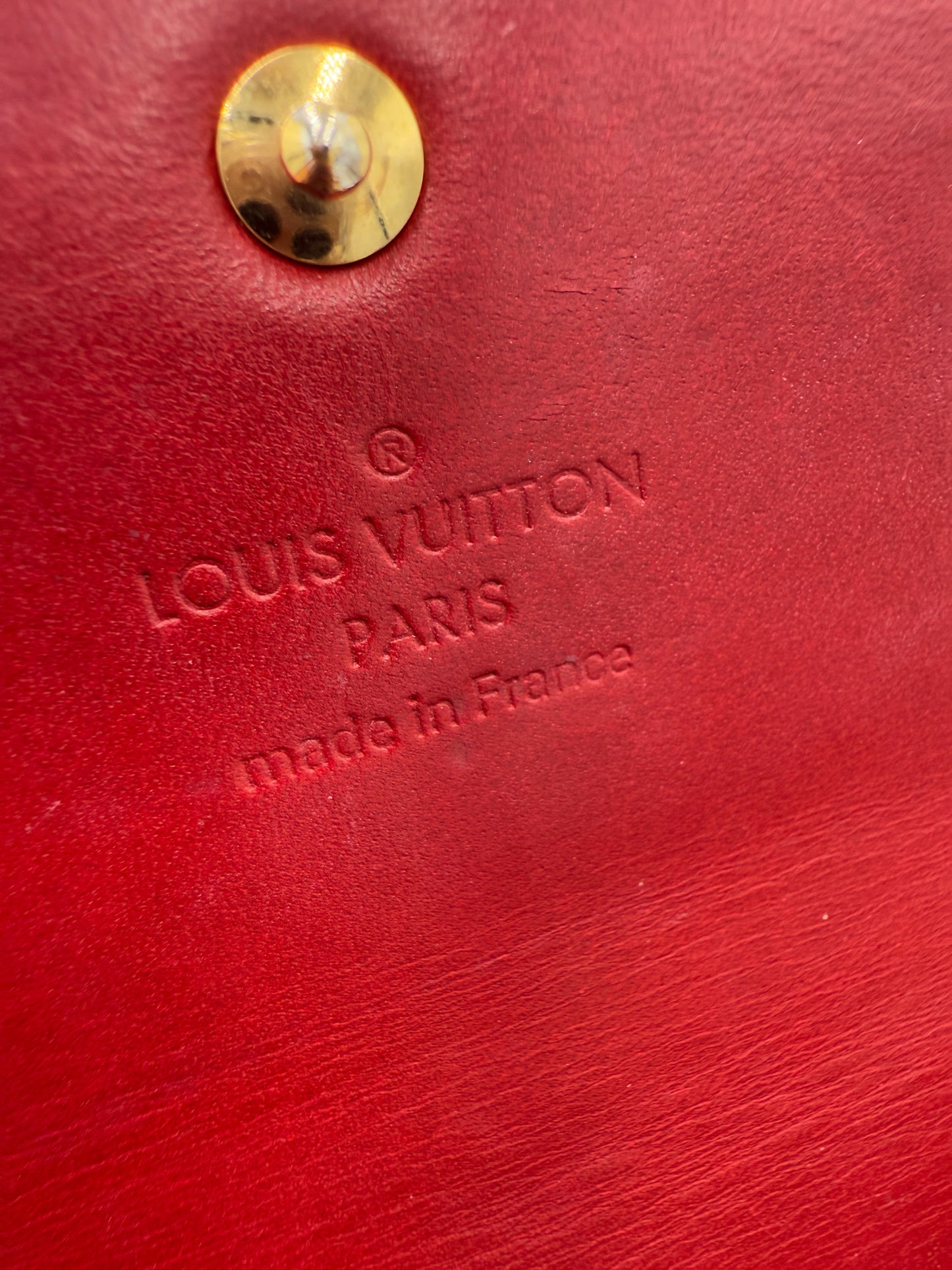 Louis Vuitton Monogram Red Vernis Patent Leather Sarah Wallet TN1144