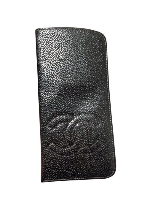 Chanel Black Caviar Leather Glasses Case
