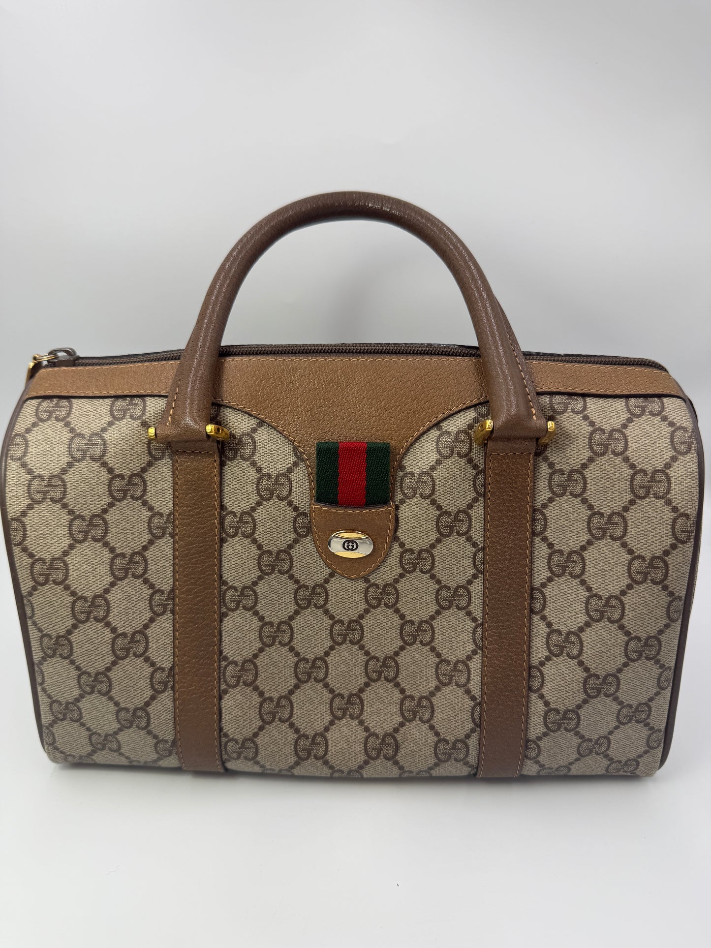 Gucci Supreme Coated Canvas Mini Boston Bag 28 cm